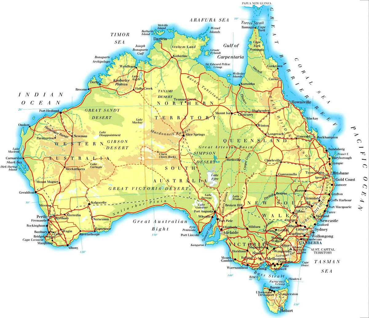 1 Australia Map Australia   Modern Wonderland