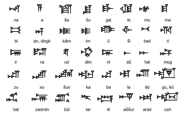 10 Sumerian ancient cuneiform writing